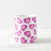 Pattern of Hearts Stylish Modern White Pink Chic  Kaffeetasse (Mittel)