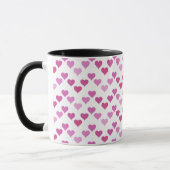Pattern of Hearts Stylish Modern White Pink Chic Tasse (Links)