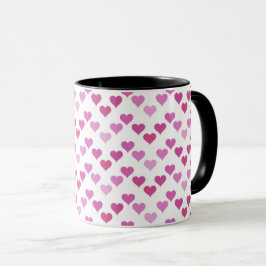 Pattern of Hearts Stylish Modern White Pink Chic Tasse