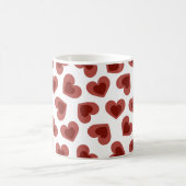 Pattern of Hearts Stylish Modern White Red Chic  Kaffeetasse (Mittel)