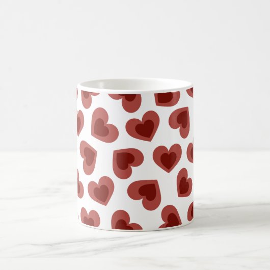Pattern of Hearts Stylish Modern White Red Chic  Kaffeetasse (Mittel)