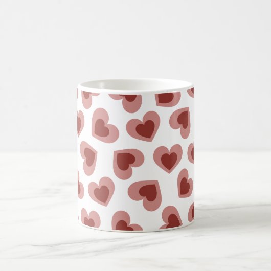 Pattern of Hearts Stylish Modern White Red Chic  Kaffeetasse (Mittel)