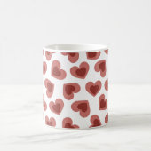 Pattern of Hearts Stylish Modern White Red Chic  Kaffeetasse (Mittel)