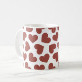 Pattern of Hearts Stylish Modern White Red Chic Kaffeetasse (Vorderseite Links)