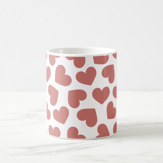 Pattern of Hearts Stylish Modern White Red Chic  Kaffeetasse (Mittel)