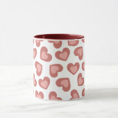 Pattern of Hearts Stylish Modern White Red Chic Tasse (Zentrum)