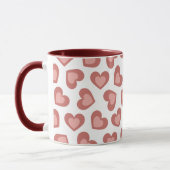 Pattern of Hearts Stylish Modern White Red Chic Tasse (Links)
