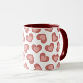 Pattern of Hearts Stylish Modern White Red Chic Tasse (VorderseiteRechts)