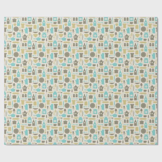 Pattern Of Kitchen Tools Geschenkpapier (Flach)