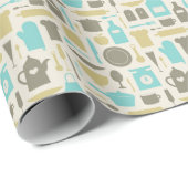 Pattern Of Kitchen Tools Geschenkpapier (Rolleneckpunkt)