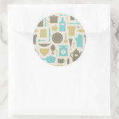 Pattern Of Kitchen Tools Runder Aufkleber (Tasche)