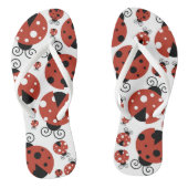 Pattern of Ladybugs, Cute Ladybugs, Red Ladybugs Badesandalen (Fußbett)
