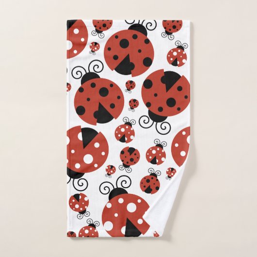 Pattern of Ladybugs, Cute Ladybugs, Red Ladybugs Badhandtuch Set (Handtuch)