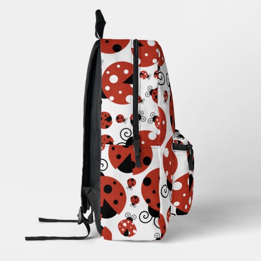 Pattern of Ladybugs, Cute Ladybugs, Red Ladybugs Bedruckter Rucksack (Links)