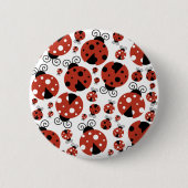 Pattern of Ladybugs, Cute Ladybugs, Red Ladybugs Button (Vorderseite)