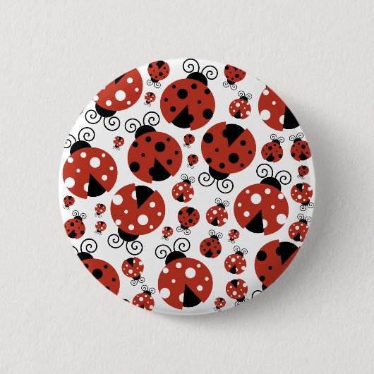 Pattern of Ladybugs, Cute Ladybugs, Red Ladybugs Button (Vorderseite)