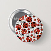 Pattern of Ladybugs, Cute Ladybugs, Red Ladybugs Button (Vorne & Hinten)