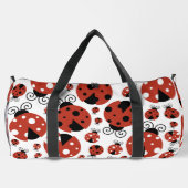 Pattern of Ladybugs, Cute Ladybugs, Red Ladybugs Duffle Bag (Rückseite)