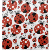 Pattern of Ladybugs, Cute Ladybugs, Red Ladybugs Duschvorhang (Vorderseite)