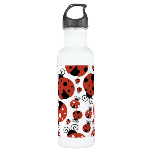 Pattern of Ladybugs, Cute Ladybugs, Red Ladybugs Edelstahlflasche (Vorderseite)