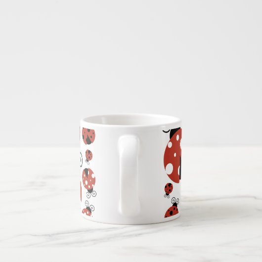 Pattern of Ladybugs, Cute Ladybugs, Red Ladybugs Espressotasse (Rückseite)