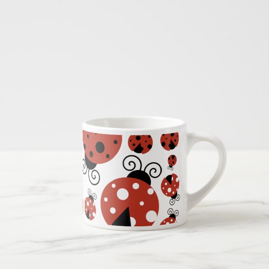 Pattern of Ladybugs, Cute Ladybugs, Red Ladybugs Espressotasse (Rechts)