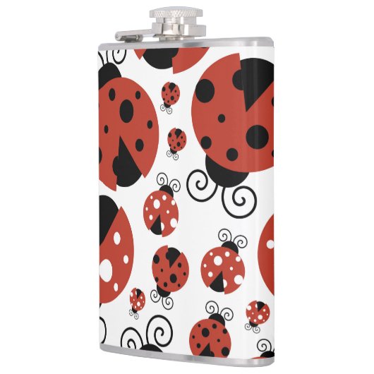 Pattern of Ladybugs, Cute Ladybugs, Red Ladybugs Flachmann (Links)