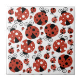 Pattern of Ladybugs, Cute Ladybugs, Red Ladybugs Fliese (Vorderseite)