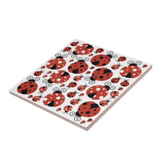 Pattern of Ladybugs, Cute Ladybugs, Red Ladybugs Fliese (Seite)