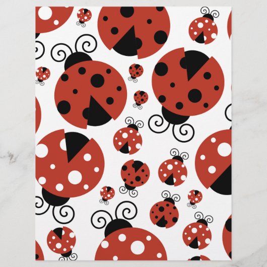 Pattern of Ladybugs, Cute Ladybugs, Red Ladybugs Flyer (Hinten)