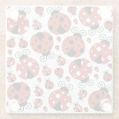 Pattern of Ladybugs, Cute Ladybugs, Red Ladybugs Glasuntersetzer (Rückseite)