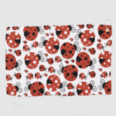 Pattern of Ladybugs, Cute Ladybugs, Red Ladybugs Golfhandtuch (Horizontal)