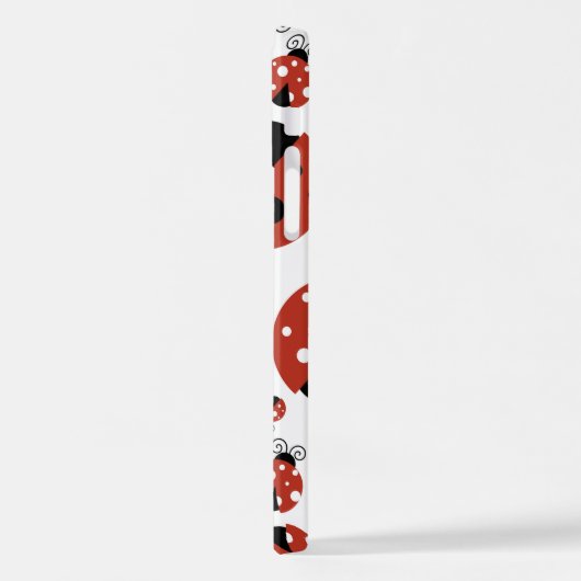Pattern of Ladybugs, Cute Ladybugs, Red Ladybugs iPhone Hülle (Linke Seite)