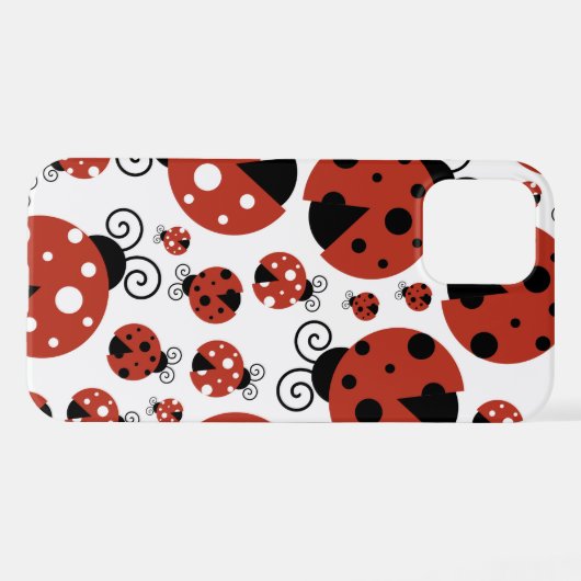 Pattern of Ladybugs, Cute Ladybugs, Red Ladybugs iPhone Hülle (Rückseite (Horizontal))