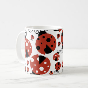 Pattern of Ladybugs, Cute Ladybugs, Red Ladybugs Kaffeetasse