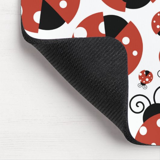 Pattern of Ladybugs, Cute Ladybugs, Red Ladybugs Mousepad (Ecke)