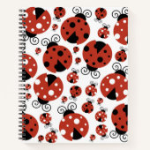 Pattern of Ladybugs, Cute Ladybugs, Red Ladybugs Notizblock (Vorderseite)