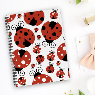 Pattern of Ladybugs, Cute Ladybugs, Red Ladybugs Notizblock