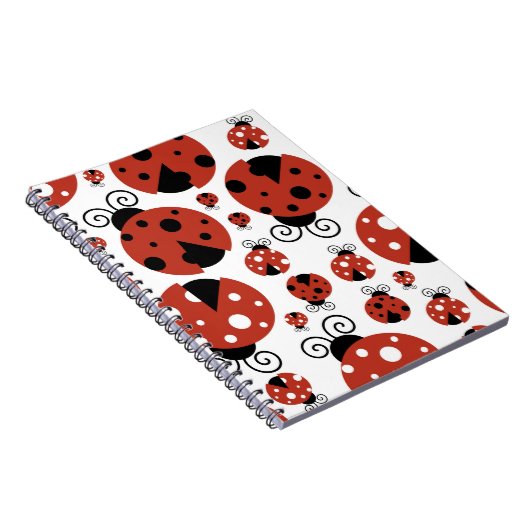 Pattern of Ladybugs, Cute Ladybugs, Red Ladybugs Notizblock (Rechte Seite)