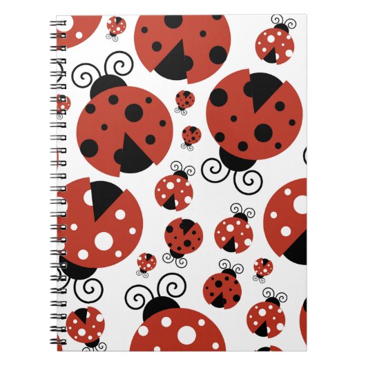 Pattern of Ladybugs, Cute Ladybugs, Red Ladybugs Notizblock (Vorderseite)