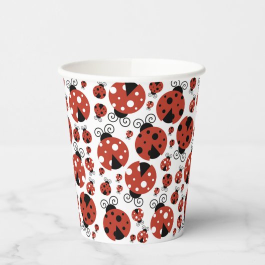 Pattern of Ladybugs, Cute Ladybugs, Red Ladybugs Pappbecher (Links)