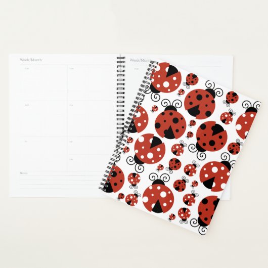 Pattern of Ladybugs, Cute Ladybugs, Red Ladybugs Planer (Anzeige)