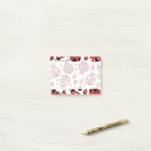 Pattern of Ladybugs, Cute Ladybugs, Red Ladybugs Post-it Klebezettel (Auf Schreibtisch)