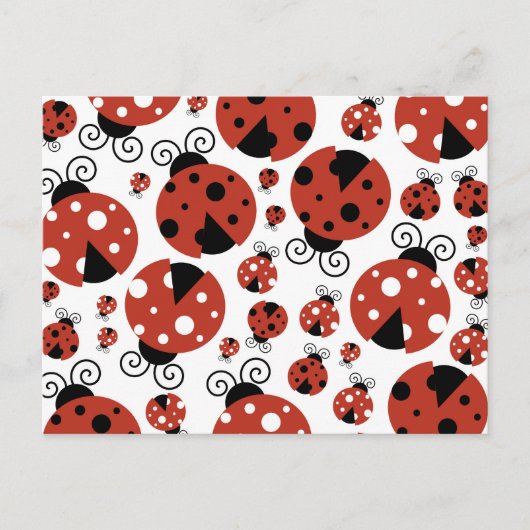 Pattern of Ladybugs, Cute Ladybugs, Red Ladybugs Postkarte (Vorderseite)