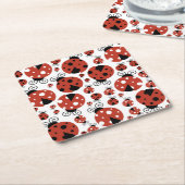 Pattern of Ladybugs, Cute Ladybugs, Red Ladybugs Rechteckiger Pappuntersetzer (angewinkelt)