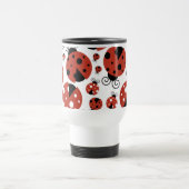 Pattern of Ladybugs, Cute Ladybugs, Red Ladybugs Reisebecher (Mittel)