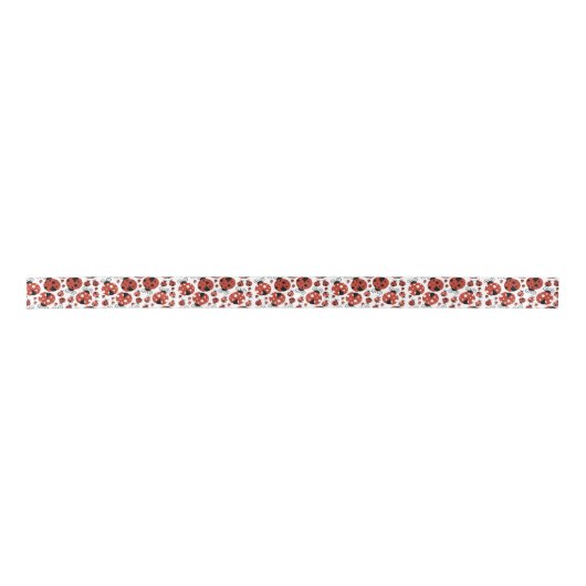 Pattern of Ladybugs, Cute Ladybugs, Red Ladybugs Satinband (Vorderseite)
