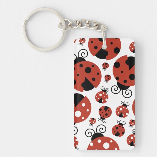 Pattern of Ladybugs, Cute Ladybugs, Red Ladybugs Schlüsselanhänger (Vorderseite)