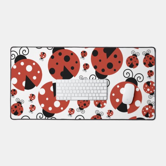 Pattern of Ladybugs, Cute Ladybugs, Red Ladybugs Schreibtischunterlage (Tastatur & Maus)