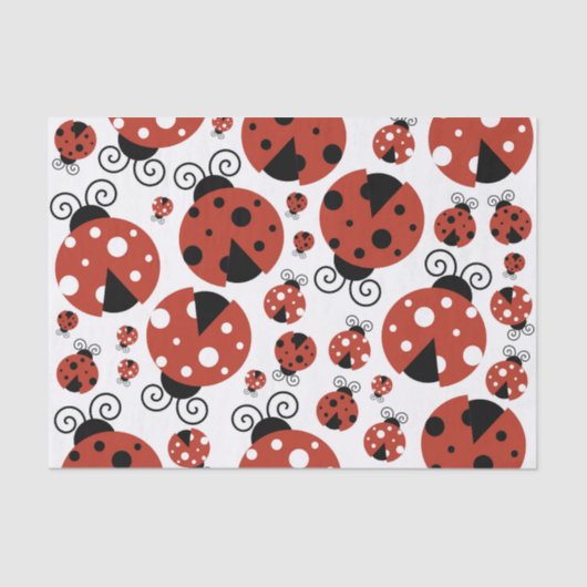 Pattern of Ladybugs, Cute Ladybugs, Red Ladybugs Seidenpapier (Vorderseite)